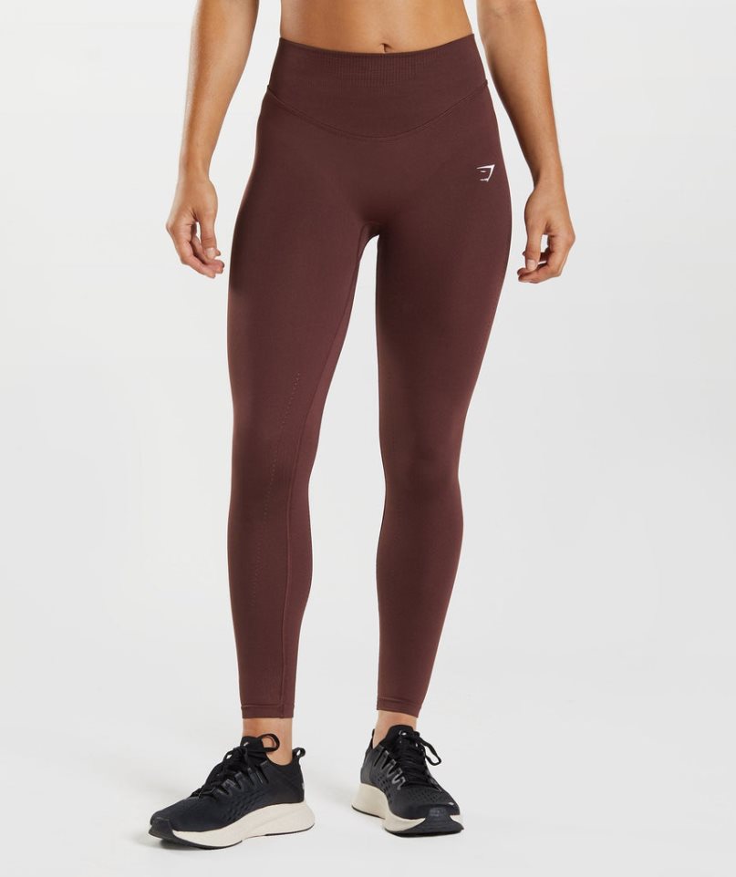 Leggins Gymshark Sweat Seamless Sculpt Mujer Burdeos | ES6239-JI