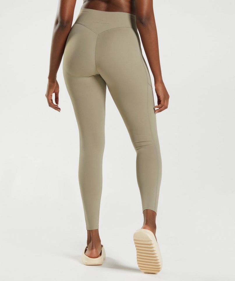 Leggins Gymshark Whitney Everyday Pocket Mujer Kaki | ES0862-FE