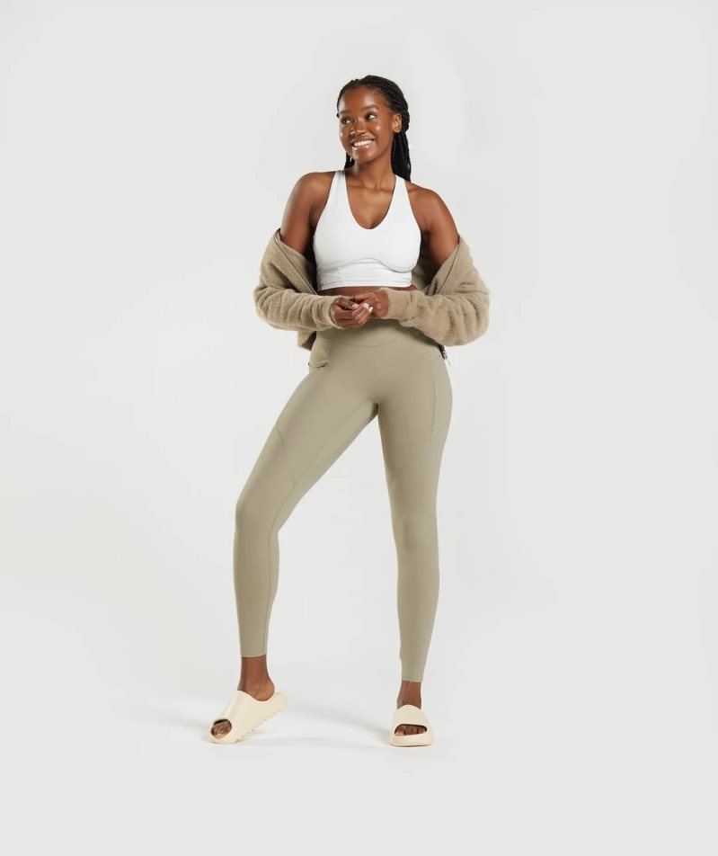 Leggins Gymshark Whitney Everyday Pocket Mujer Kaki | ES0862-FE