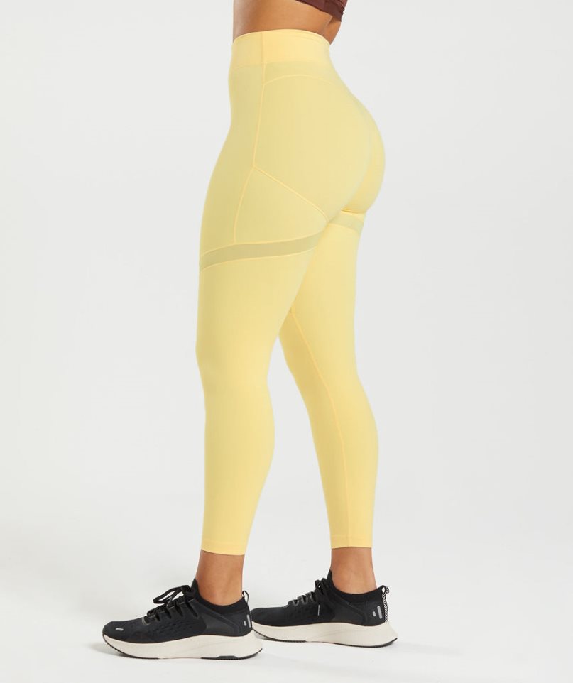 Leggins Gymshark Whitney Mesh Mujer Amarillo | ES8243-UF