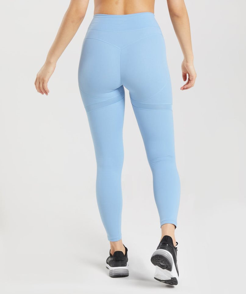 Leggins Gymshark Whitney Mesh Mujer Azules Claro | ES5831-ZY