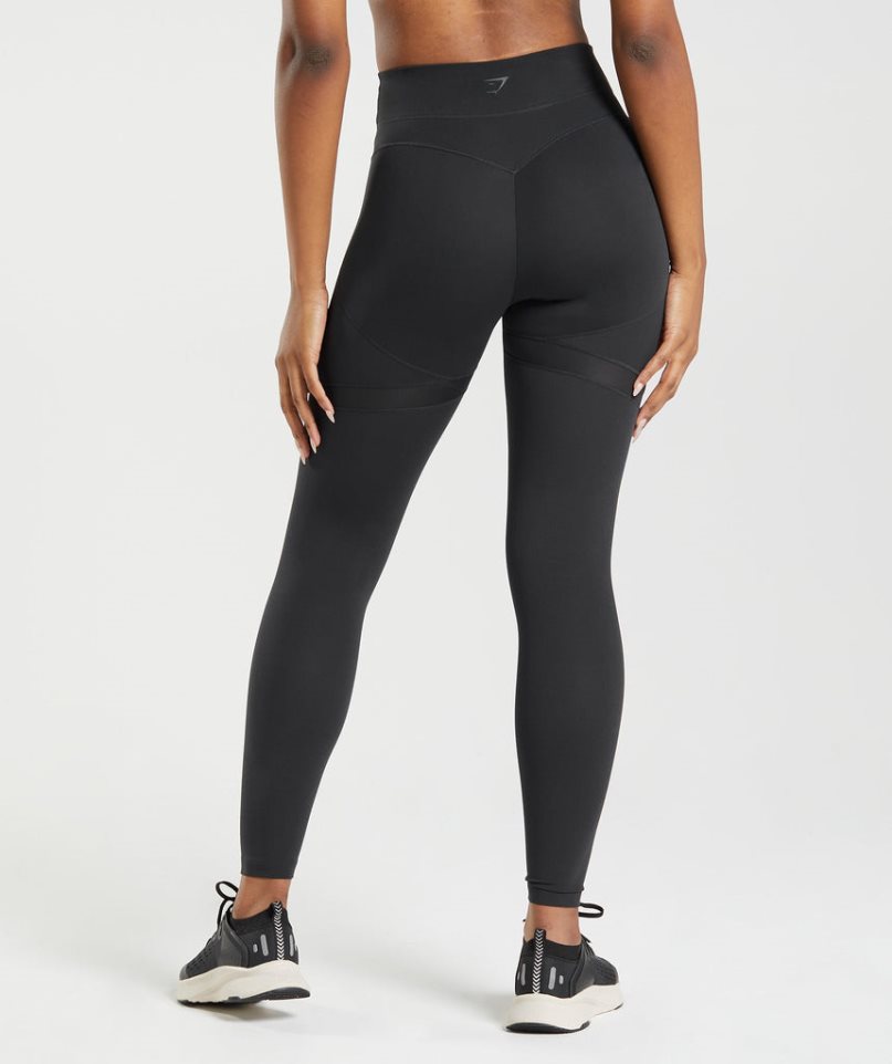 Leggins Gymshark Whitney Mesh Mujer Negras | ES5312-KF