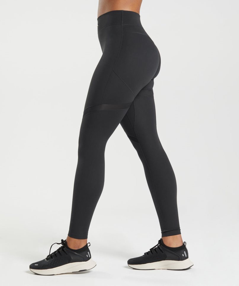 Leggins Gymshark Whitney Mesh Mujer Negras | ES5312-KF