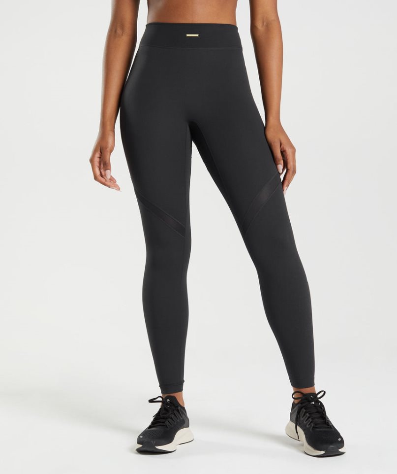 Leggins Gymshark Whitney Mesh Mujer Negras | ES5312-KF