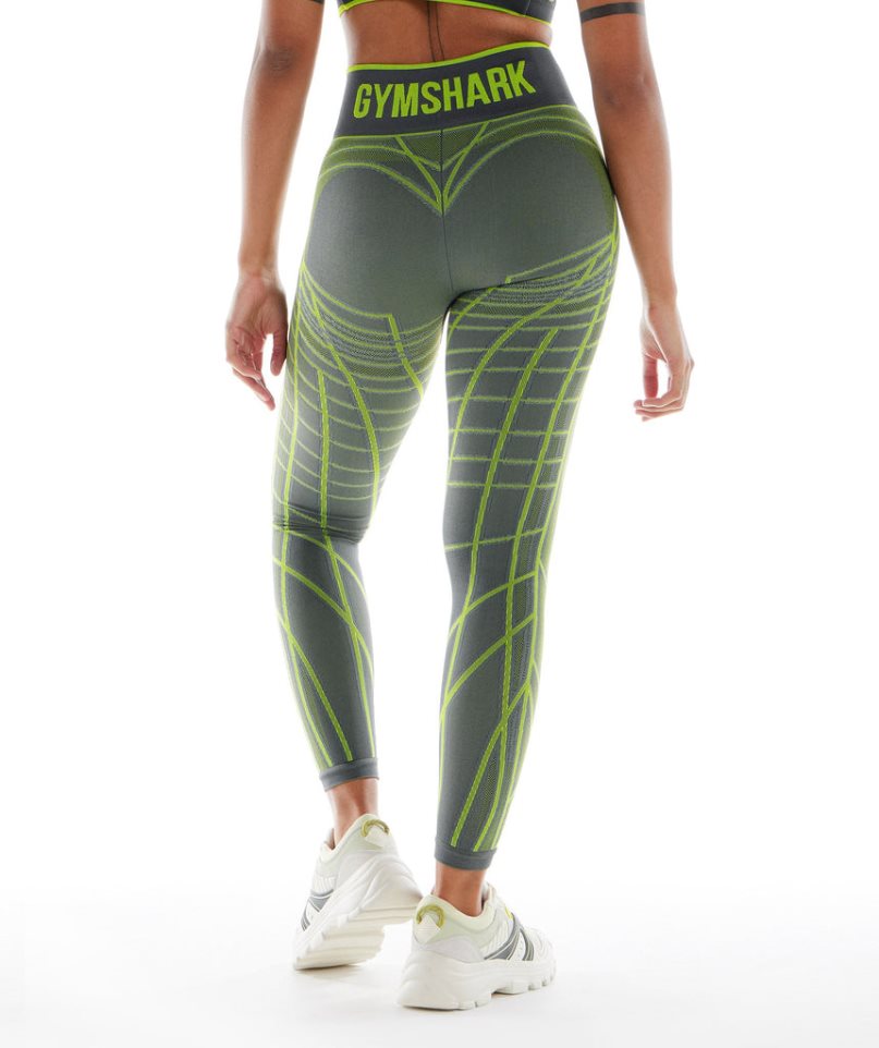 Leggins Gymshark Wtflex Linear Seamless Mujer Verde | ES2794-LJ