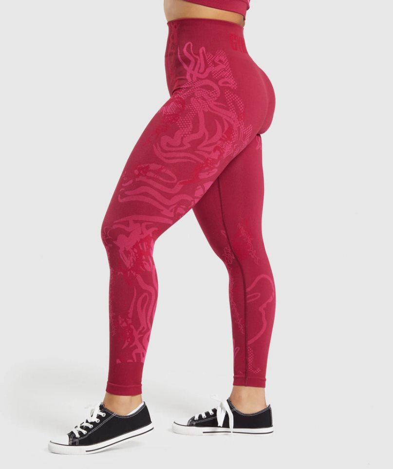 Leggins Gymshark Wtflex Seamless Mujer Fucsia | ES4270-KN