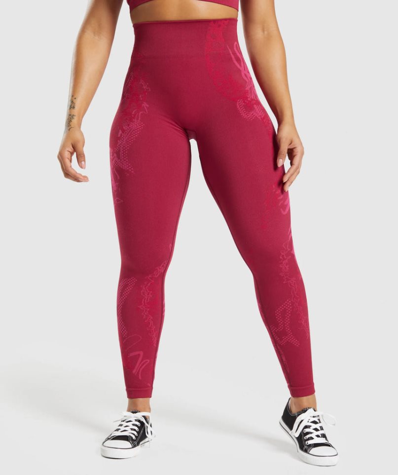 Leggins Gymshark Wtflex Seamless Mujer Fucsia | ES4270-KN