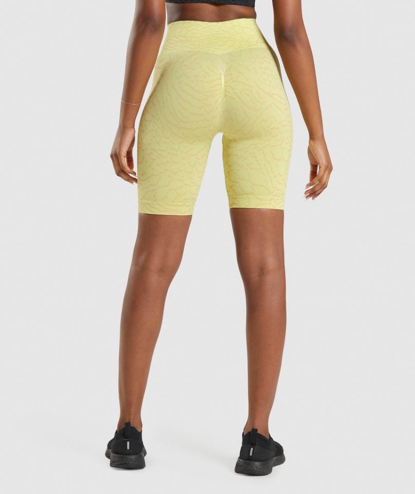 Pantalones Cortos Gymshark Adapt Animal Seamless Cycling Mujer Amarillo | ES7536-MS