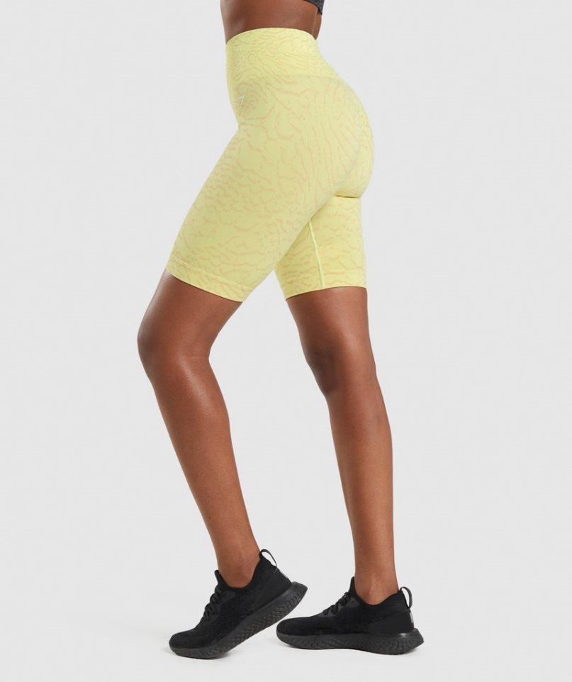 Pantalones Cortos Gymshark Adapt Animal Seamless Cycling Mujer Amarillo | ES7536-MS