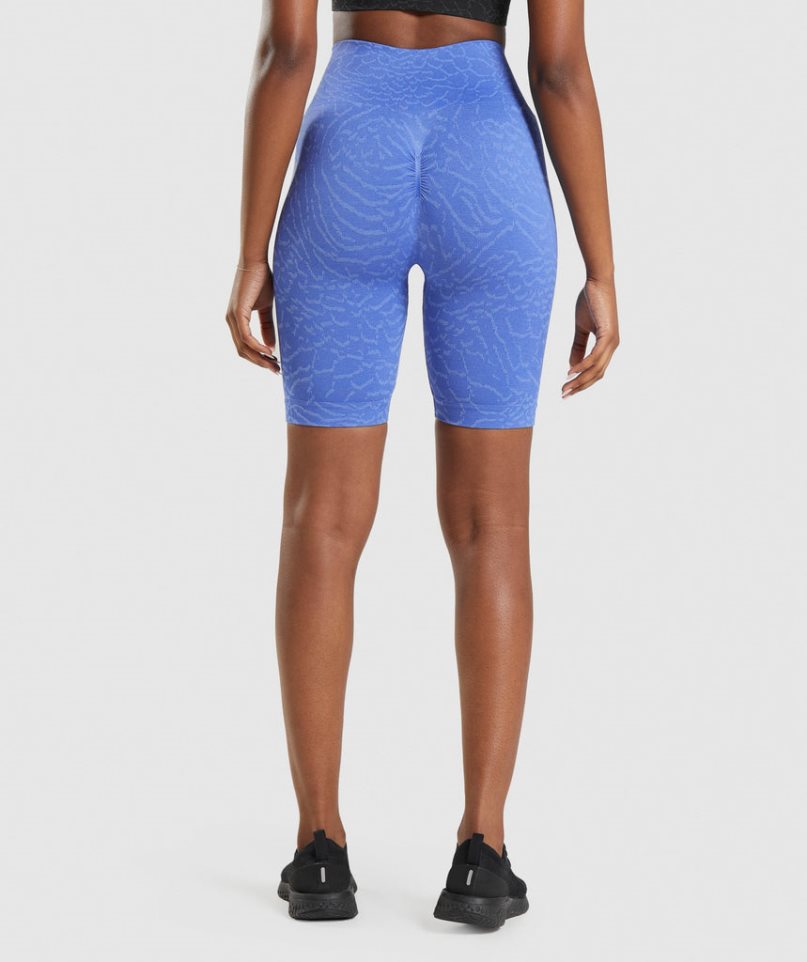 Pantalones Cortos Gymshark Adapt Animal Seamless Cycling Mujer Azules | ES9146-UY