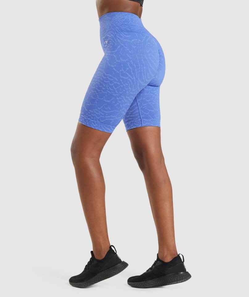 Pantalones Cortos Gymshark Adapt Animal Seamless Cycling Mujer Azules | ES9146-UY