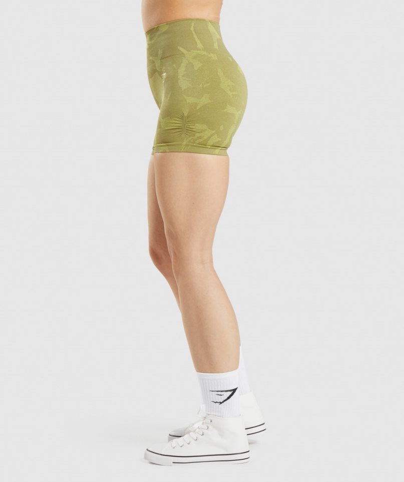 Pantalones Cortos Gymshark Adapt Camo Seamless Mujer Verde Oliva | ES3954-VW