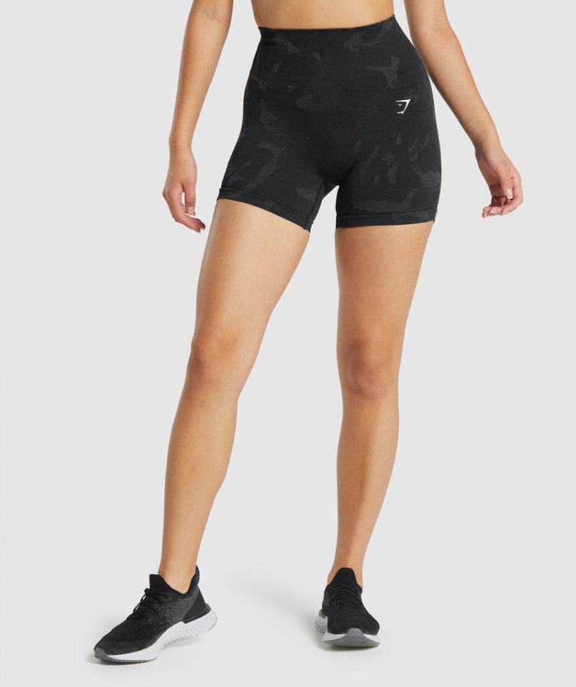 Pantalones Cortos Gymshark Adapt Camo Seamless Mujer Negras | ES6793-ZC