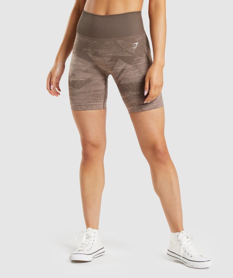 Pantalones Cortos Gymshark Adapt Ombre Seamless Mujer Marrones | ES8527-TP