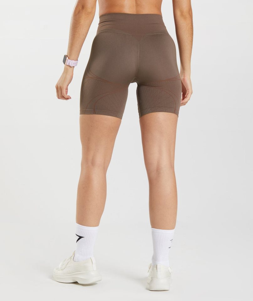 Pantalones Cortos Gymshark Apex Seamless Mujer Marrones Oscuro | ES6518-FO