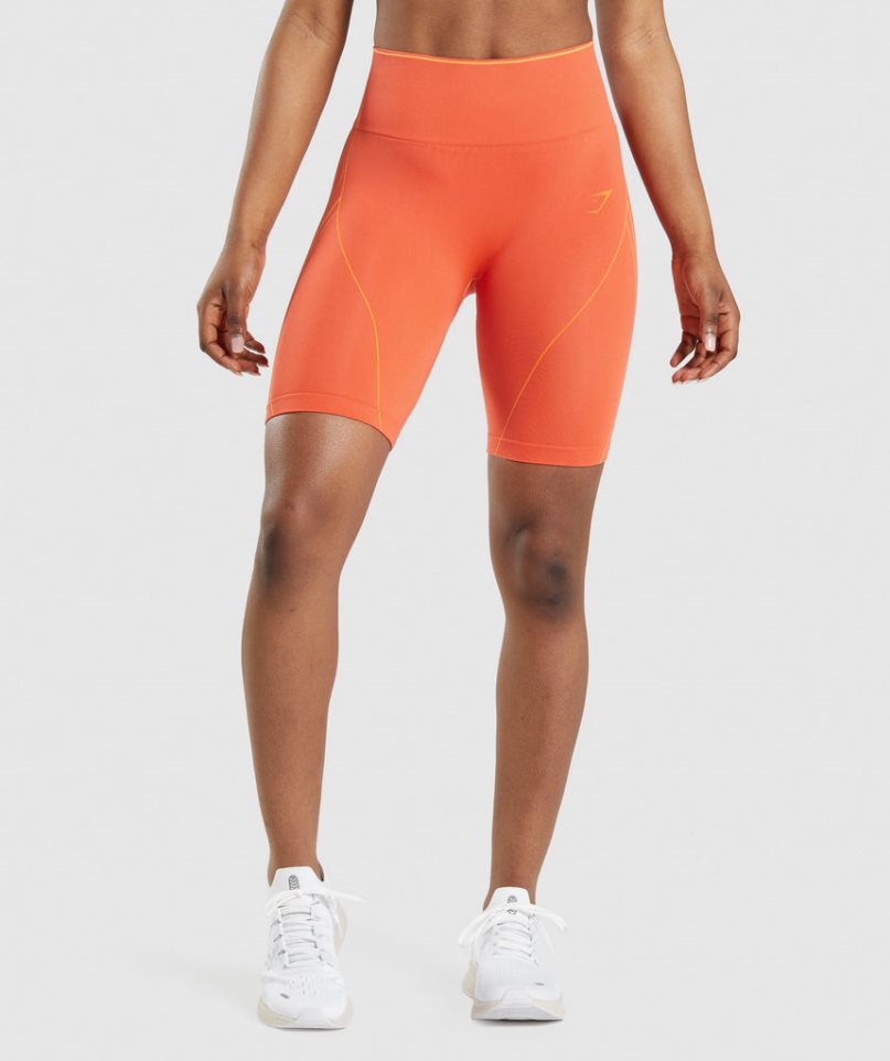 Pantalones Cortos Gymshark Apex Seamless High Rise Mujer Naranjas | ES8742-IM