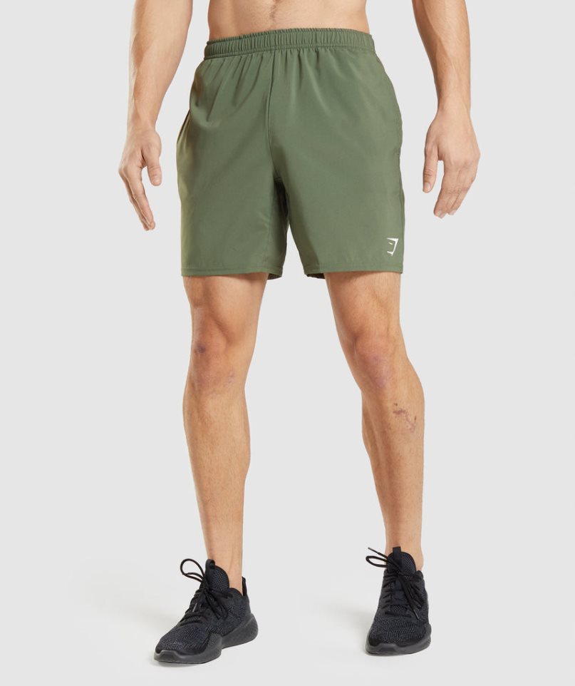 Pantalones Cortos Gymshark Arrival Hombre Verde Oliva | ES0423-EV