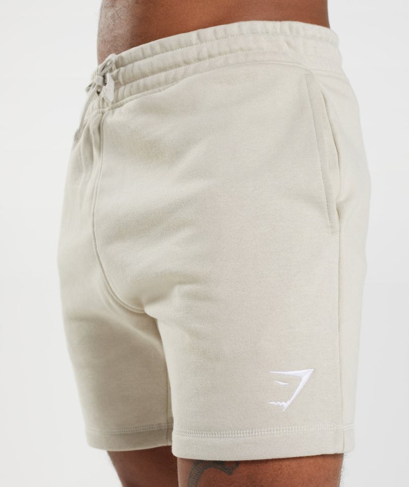 Pantalones Cortos Gymshark Crest Hombre Creme | ES0183-VG