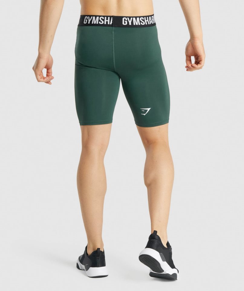 Pantalones Cortos Gymshark Element Baselayer Hombre Verde Oscuro | ES4935-XK