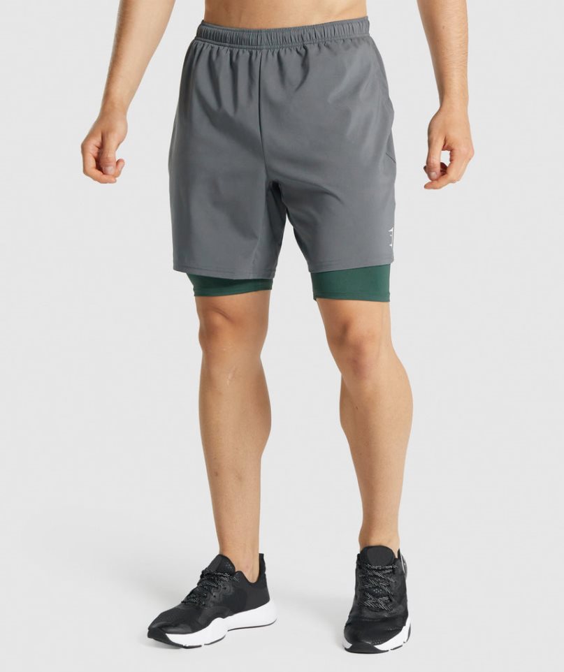 Pantalones Cortos Gymshark Element Baselayer Hombre Verde Oscuro | ES4935-XK