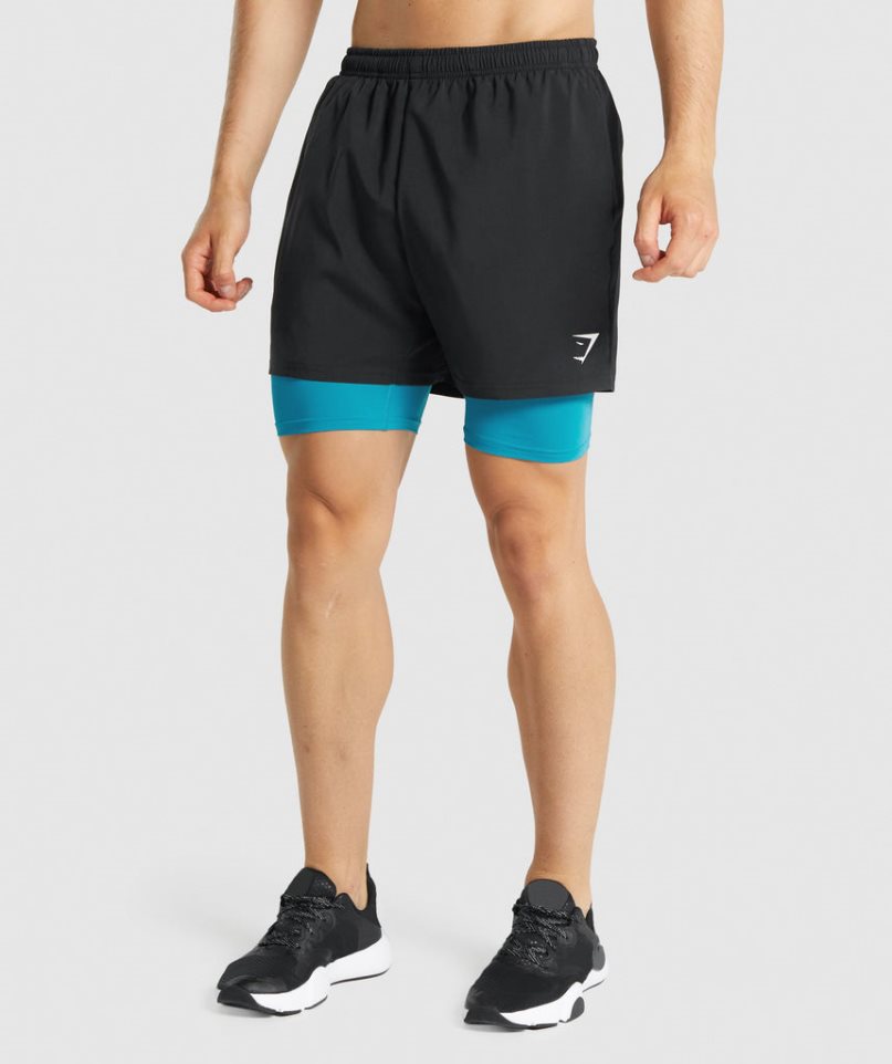 Pantalones Cortos Gymshark Element Baselayer Hombre Turquesa | ES8356-UK