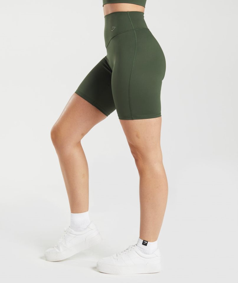 Pantalones Cortos Gymshark Elevate Cycling Mujer Verde Oliva | ES3189-TQ