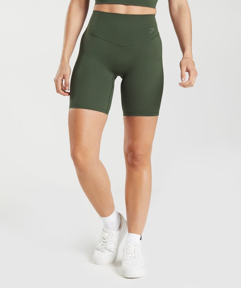 Pantalones Cortos Gymshark Elevate Cycling Mujer Verde Oliva | ES3189-TQ