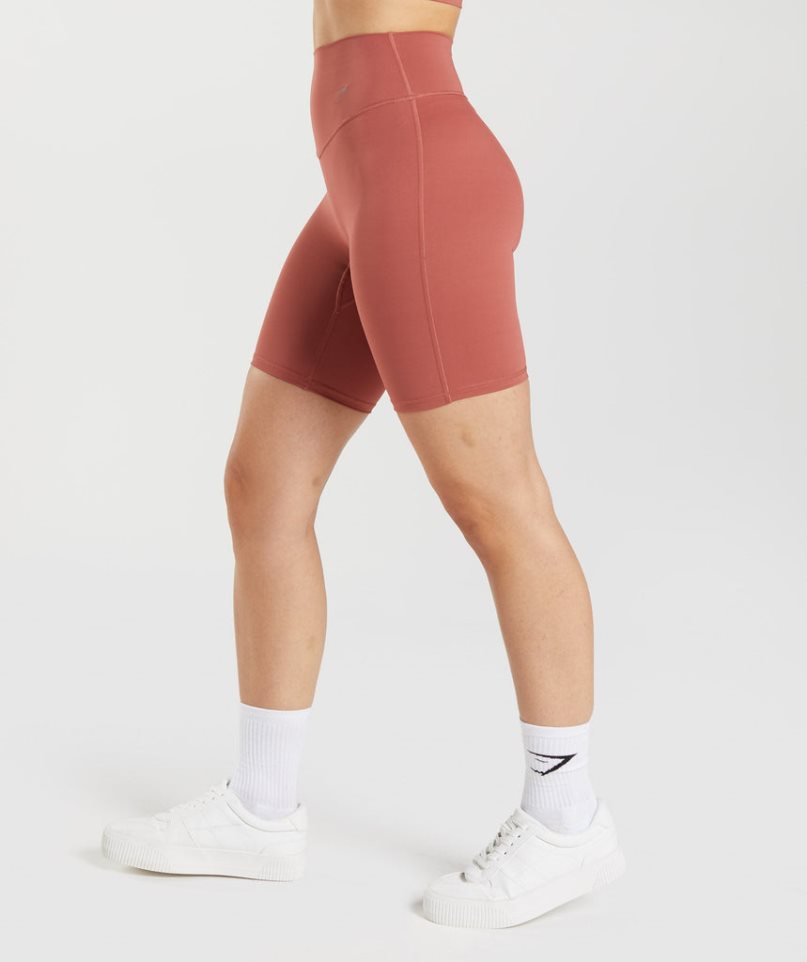 Pantalones Cortos Gymshark Elevate Cycling Mujer Marrones | ES9742-ED