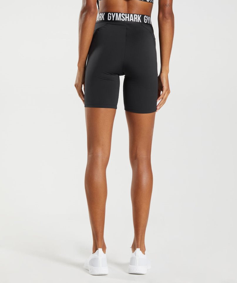 Pantalones Cortos Gymshark Entrenamiento Brandmark Cycling Mujer Negras | ES0879-HL