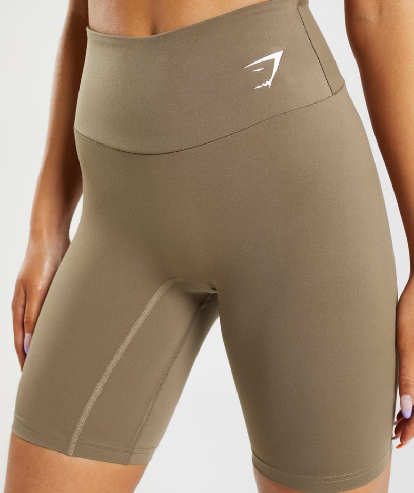 Pantalones Cortos Gymshark Entrenamiento Cycling Mujer Marrones | ES4517-RN