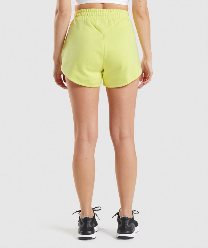 Pantalones Cortos Gymshark Entrenamiento Sweat Mujer Amarillo | ES4760-YG