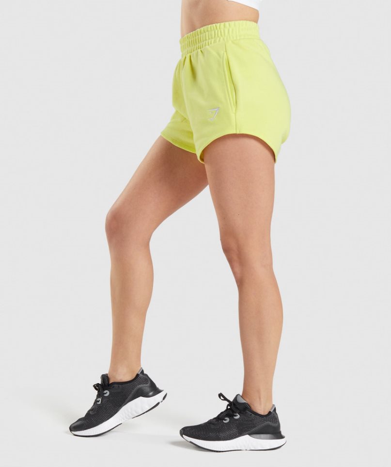 Pantalones Cortos Gymshark Entrenamiento Sweat Mujer Amarillo | ES4760-YG