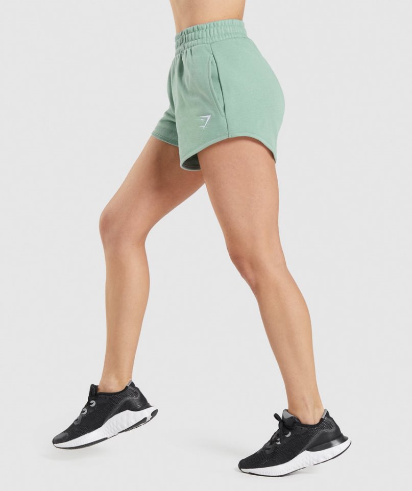 Pantalones Cortos Gymshark Entrenamiento Sweat Mujer Verde Menta | ES7816-OD