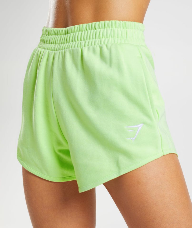 Pantalones Cortos Gymshark Entrenamiento Sweat Mujer Verde Claro | ES8205-LP