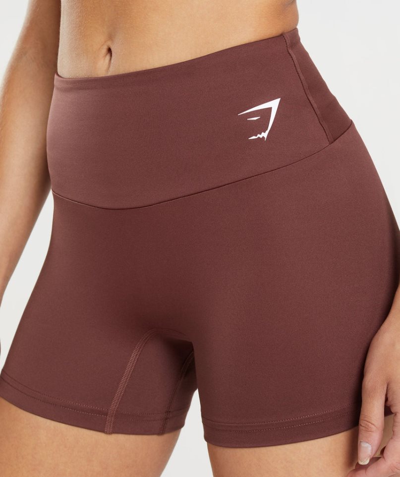 Pantalones Cortos Gymshark Entrenamiento Mujer Marrones Oscuro | ES8326-JA