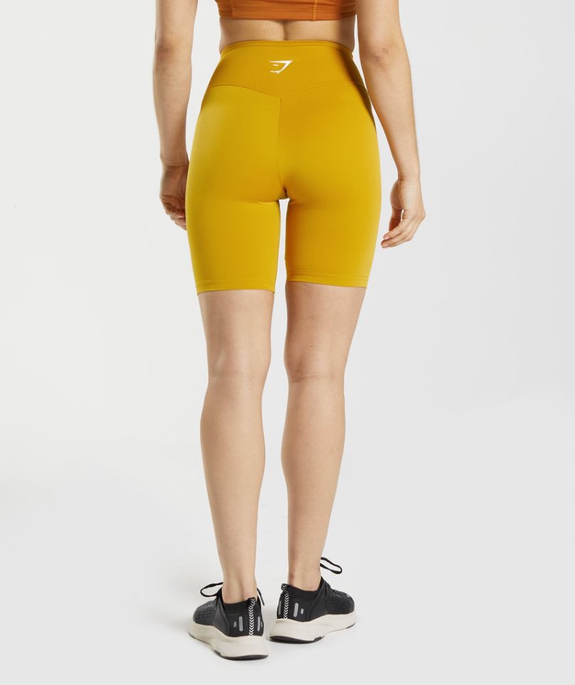 Pantalones Cortos Gymshark Entrenamiento Cycling Mujer Amarillo | ES9165-PX