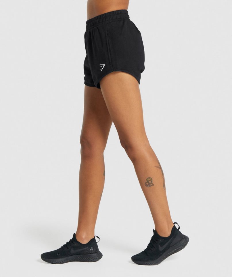 Pantalones Cortos Gymshark Entrenamiento Sweat Mujer Negras | ES9270-EZ