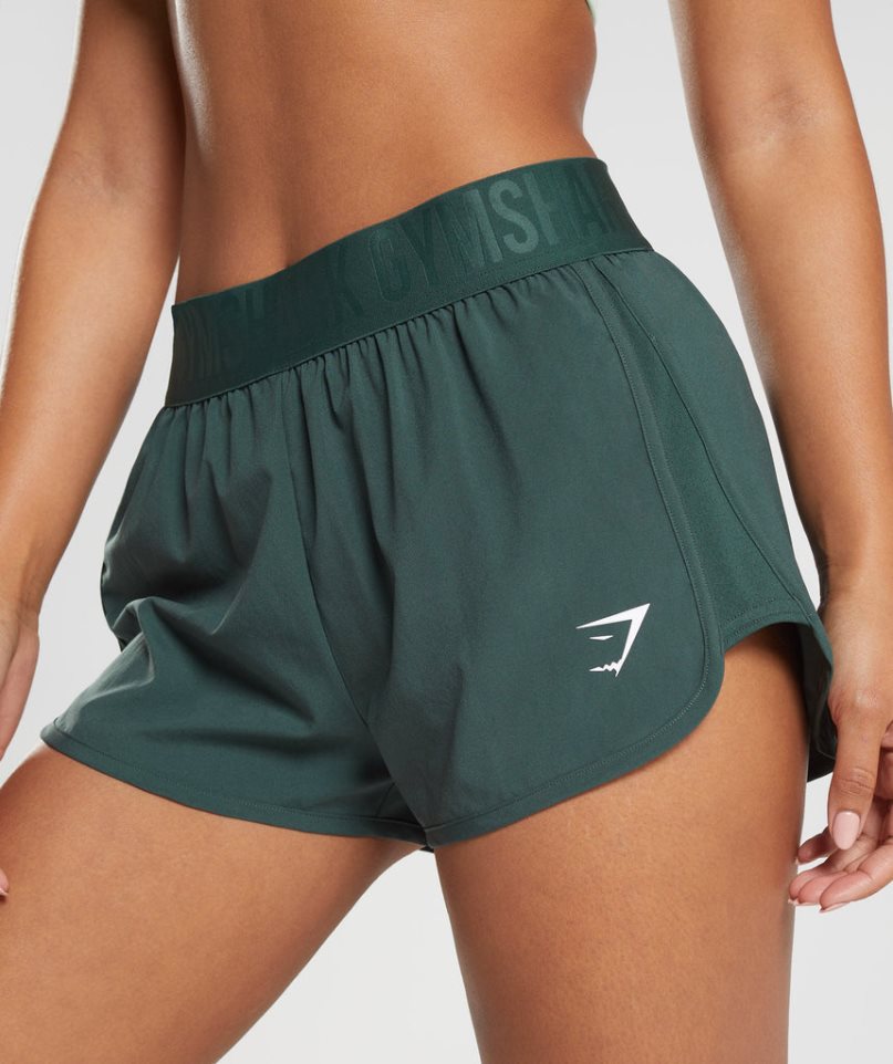 Pantalones Cortos Gymshark Entrenamiento Loose Fit Mujer Verde | ES9372-OJ