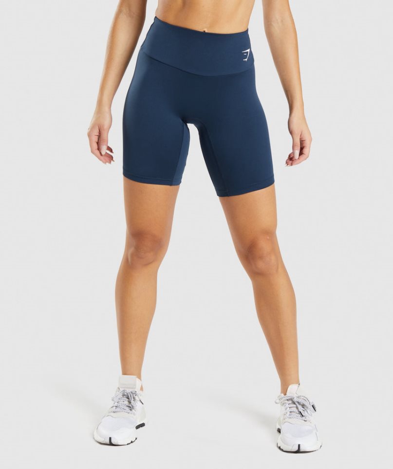 Pantalones Cortos Gymshark Entrenamiento Cycling Mujer Azul Marino | ES9542-BG