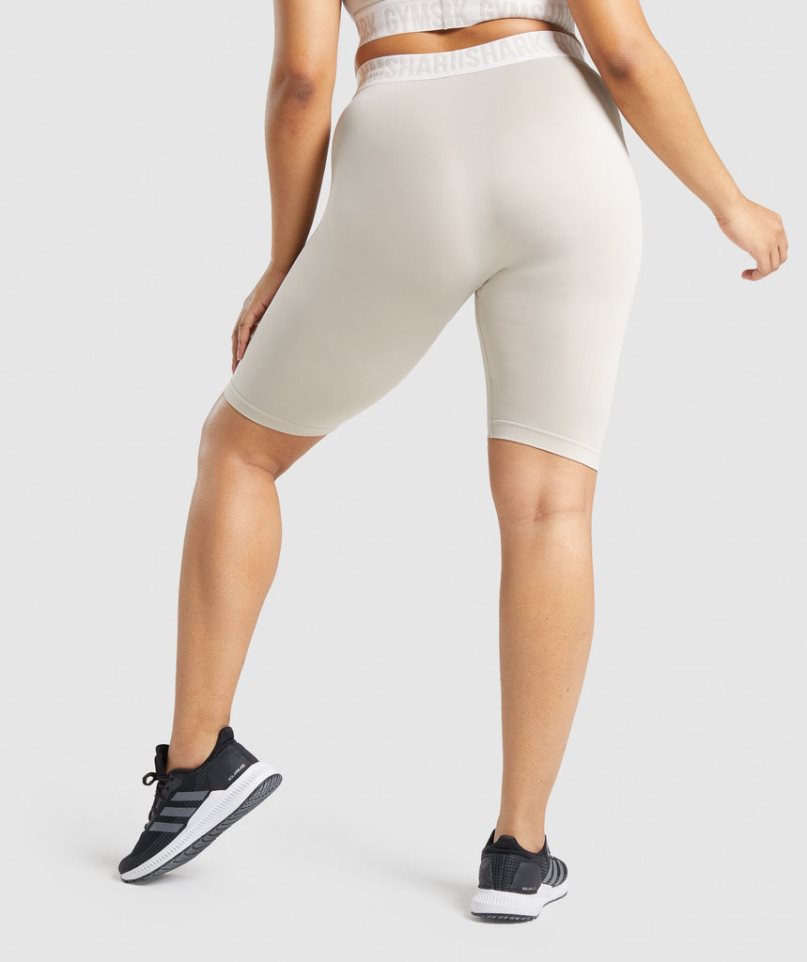 Pantalones Cortos Gymshark Fit Seamless Cycling Mujer Gris Claro | ES9236-ZS