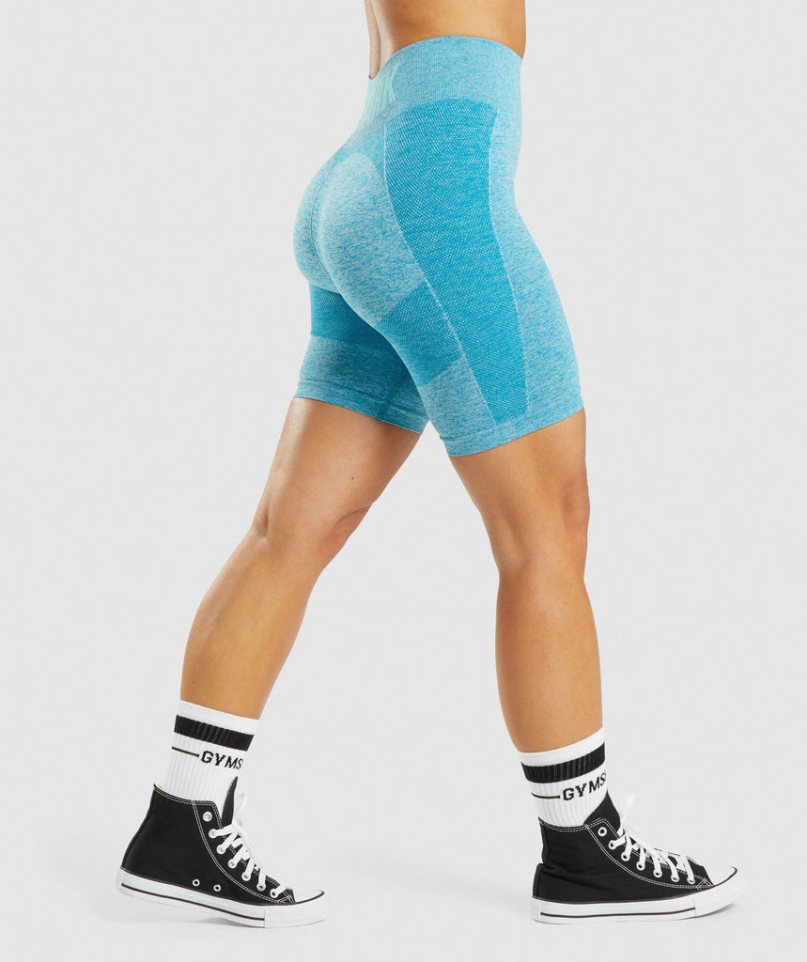 Pantalones Cortos Gymshark Flex Cycling Mujer Turquesa | ES1739-FE