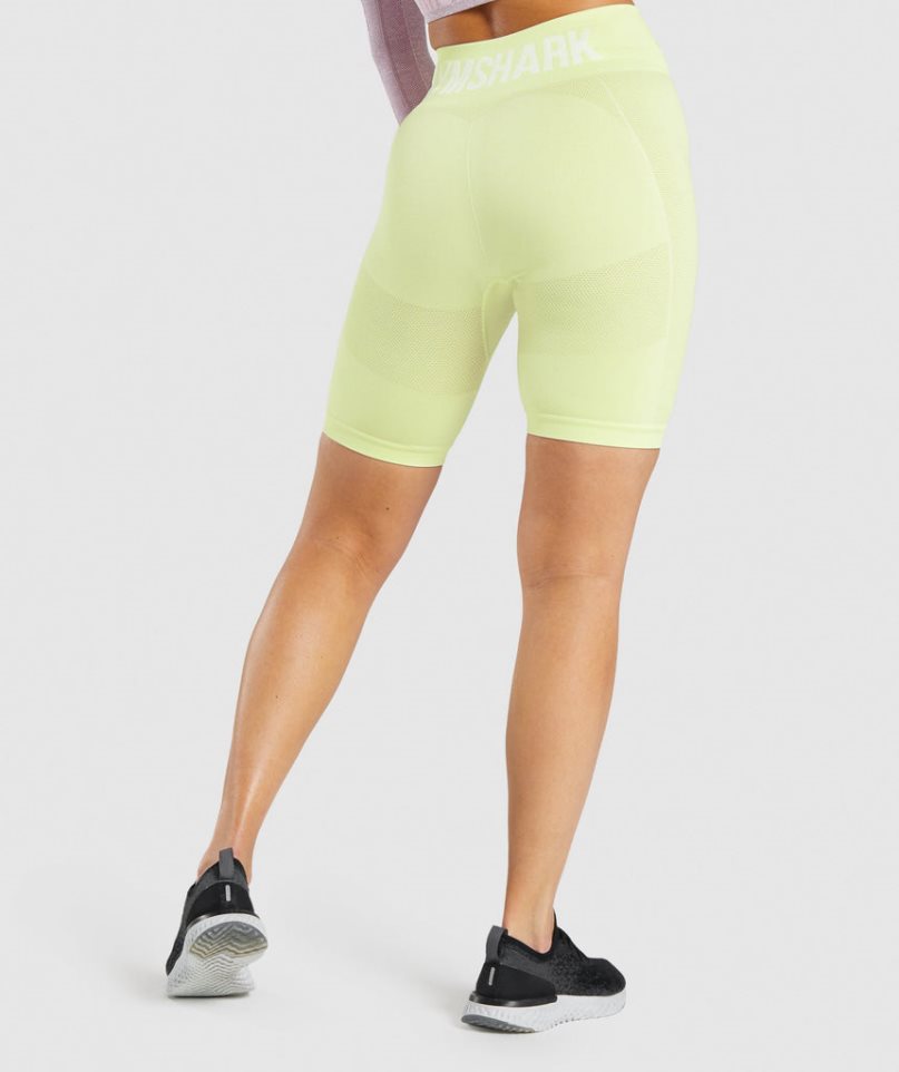 Pantalones Cortos Gymshark Flex Cycling Mujer Amarillo | ES6743-ZE