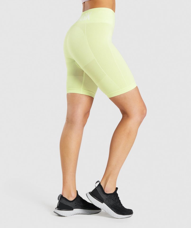 Pantalones Cortos Gymshark Flex Cycling Mujer Amarillo | ES6743-ZE