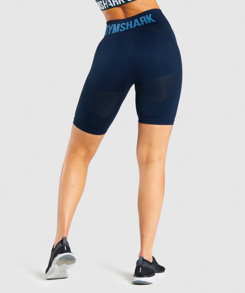 Pantalones Cortos Gymshark Flex Cycling Mujer Azul Marino | ES6780-RO