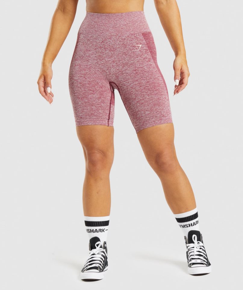 Pantalones Cortos Gymshark Flex Cycling Mujer Rosas | ES9562-WT