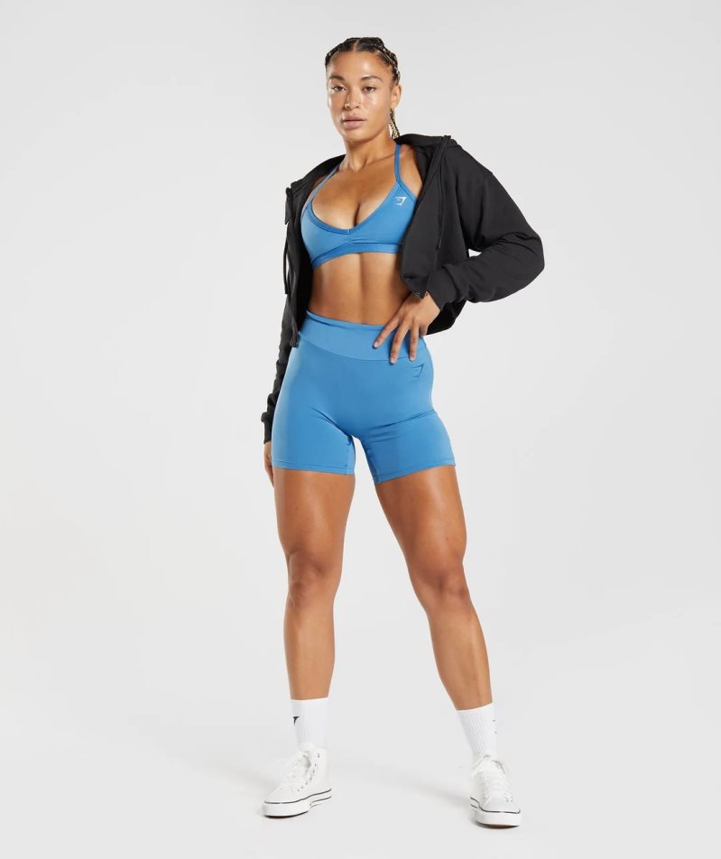 Pantalones Cortos Gymshark GS Power Original Tight Mujer Azules | ES0592-HW