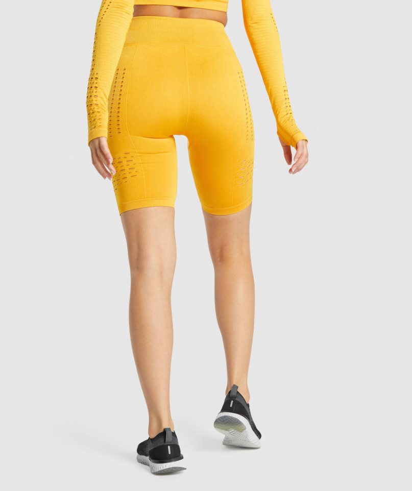 Pantalones Cortos Gymshark Glow Seamless Mujer Amarillo | ES3250-UQ