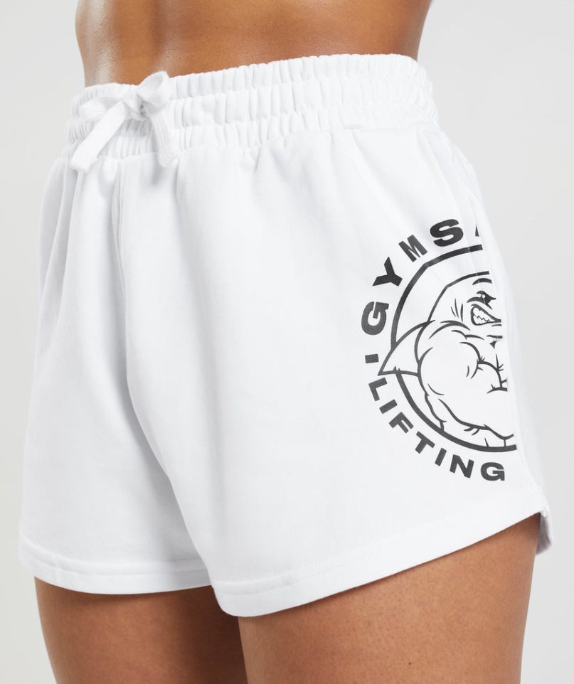 Pantalones Cortos Gymshark Legacy Mujer Blancas | ES2915-UC