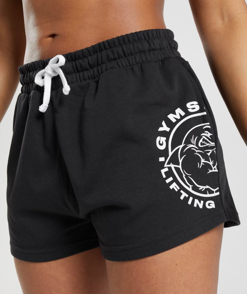 Pantalones Cortos Gymshark Legacy Mujer Negras | ES9514-FR