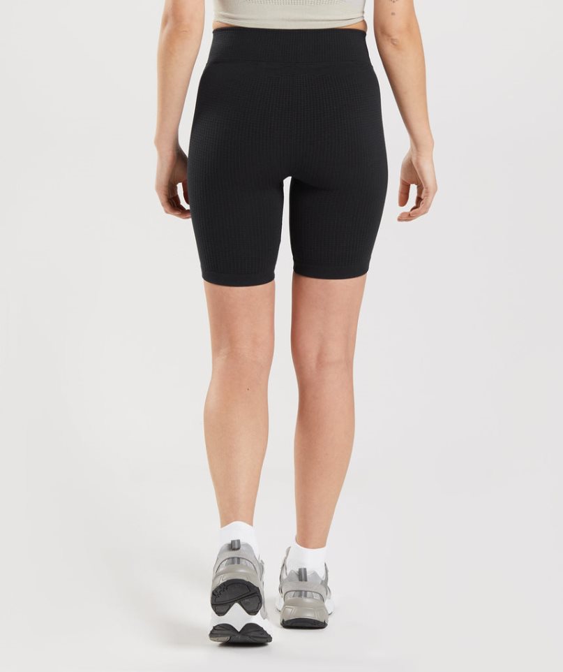 Pantalones Cortos Gymshark Pause Seamless Cycling Mujer Negras | ES7346-EO